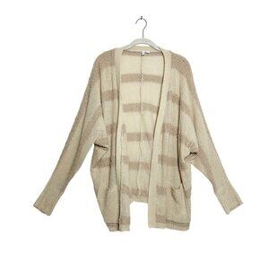 Rip Curl Women's Open Knit Stripe Cardigan in Cream/Tan - Sz M